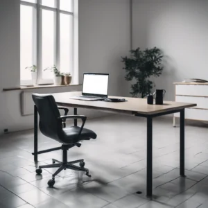 Minimalist office desk representing resource scarcity in business, highlighting the need for financial support and operational assistance from Cooach Group in Sweden and Spain.